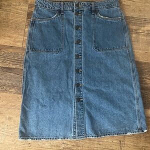 Midi denim skirt